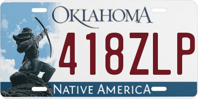OK license plate 418ZLP