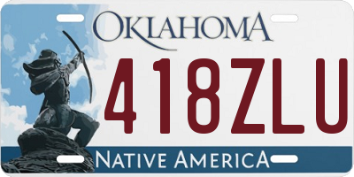 OK license plate 418ZLU