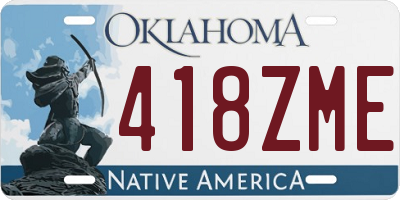 OK license plate 418ZME