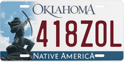 OK license plate 418ZOL
