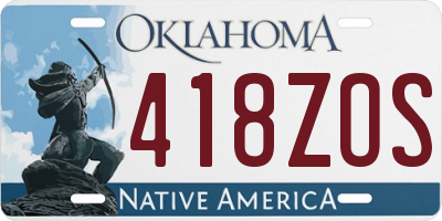 OK license plate 418ZOS