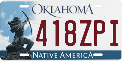 OK license plate 418ZPI
