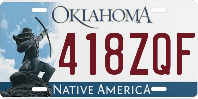 OK license plate 418ZQF