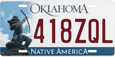 OK license plate 418ZQL