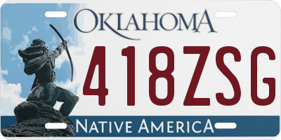 OK license plate 418ZSG