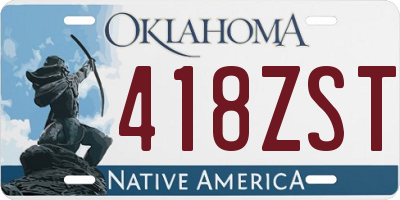 OK license plate 418ZST