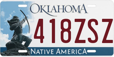 OK license plate 418ZSZ