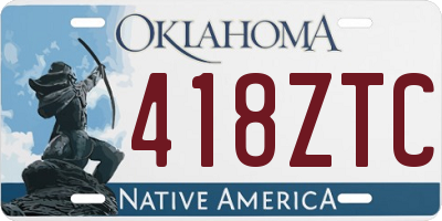 OK license plate 418ZTC
