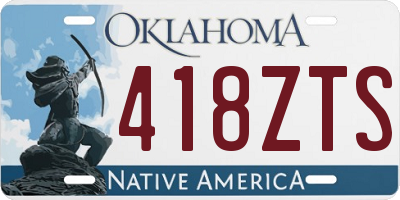 OK license plate 418ZTS