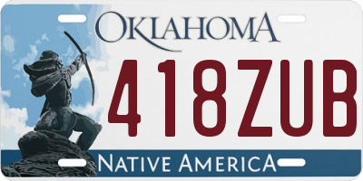 OK license plate 418ZUB