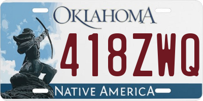 OK license plate 418ZWQ