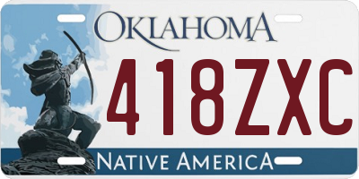 OK license plate 418ZXC