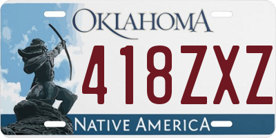 OK license plate 418ZXZ