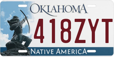 OK license plate 418ZYT