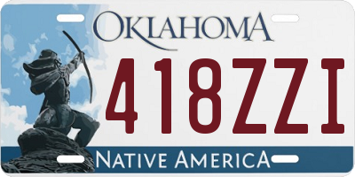 OK license plate 418ZZI