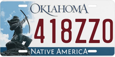 OK license plate 418ZZO