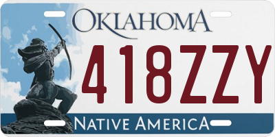 OK license plate 418ZZY