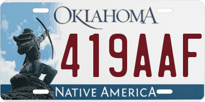 OK license plate 419AAF