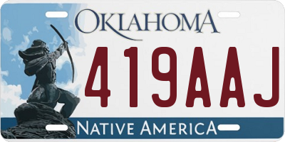 OK license plate 419AAJ