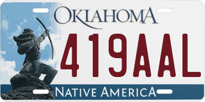 OK license plate 419AAL