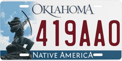 OK license plate 419AAO