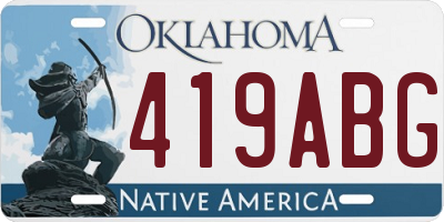 OK license plate 419ABG