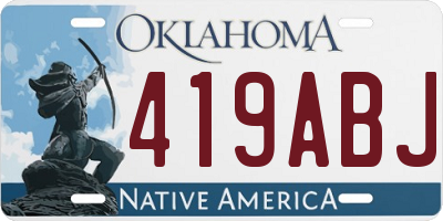 OK license plate 419ABJ