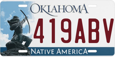 OK license plate 419ABV