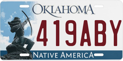 OK license plate 419ABY
