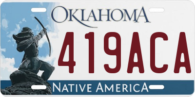 OK license plate 419ACA
