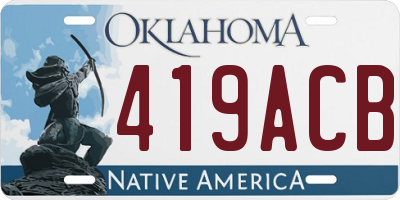 OK license plate 419ACB