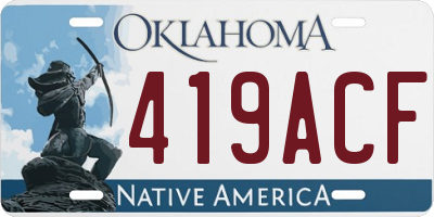 OK license plate 419ACF