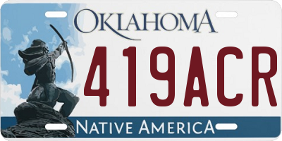 OK license plate 419ACR