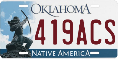 OK license plate 419ACS