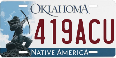 OK license plate 419ACU