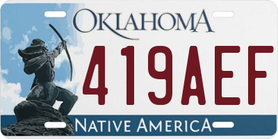 OK license plate 419AEF