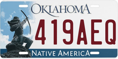OK license plate 419AEQ