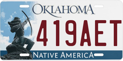 OK license plate 419AET