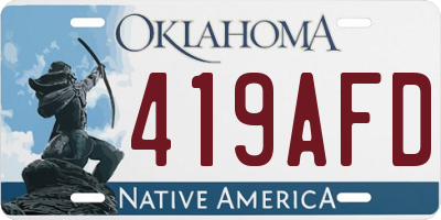 OK license plate 419AFD