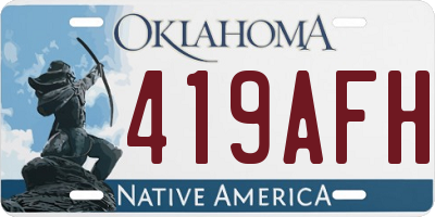 OK license plate 419AFH