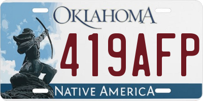 OK license plate 419AFP