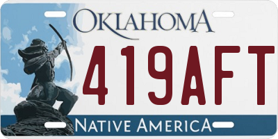 OK license plate 419AFT