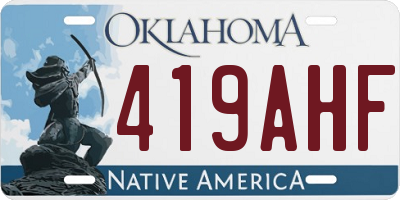 OK license plate 419AHF