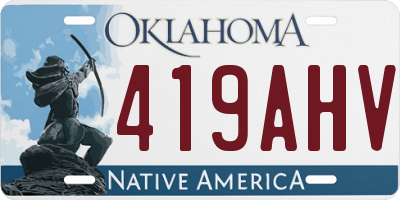 OK license plate 419AHV