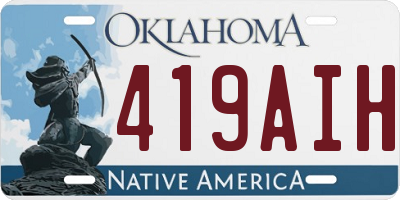 OK license plate 419AIH