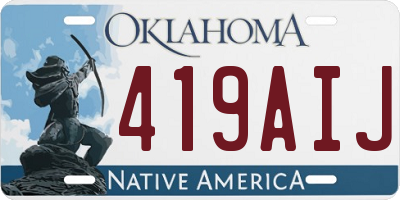 OK license plate 419AIJ