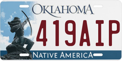 OK license plate 419AIP