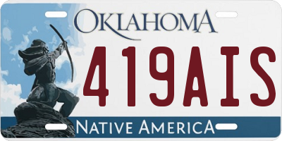 OK license plate 419AIS