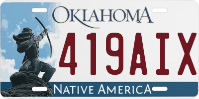 OK license plate 419AIX