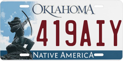 OK license plate 419AIY